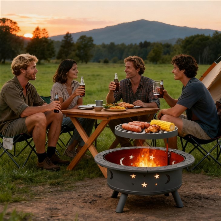 Star And Moon Round Fire Pit price
